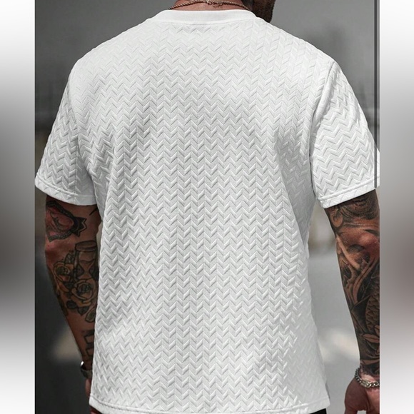 Manfinity Men’s White Textured Shirt Top XL SHEIN BRAND NEW! - Picture 2 of 8